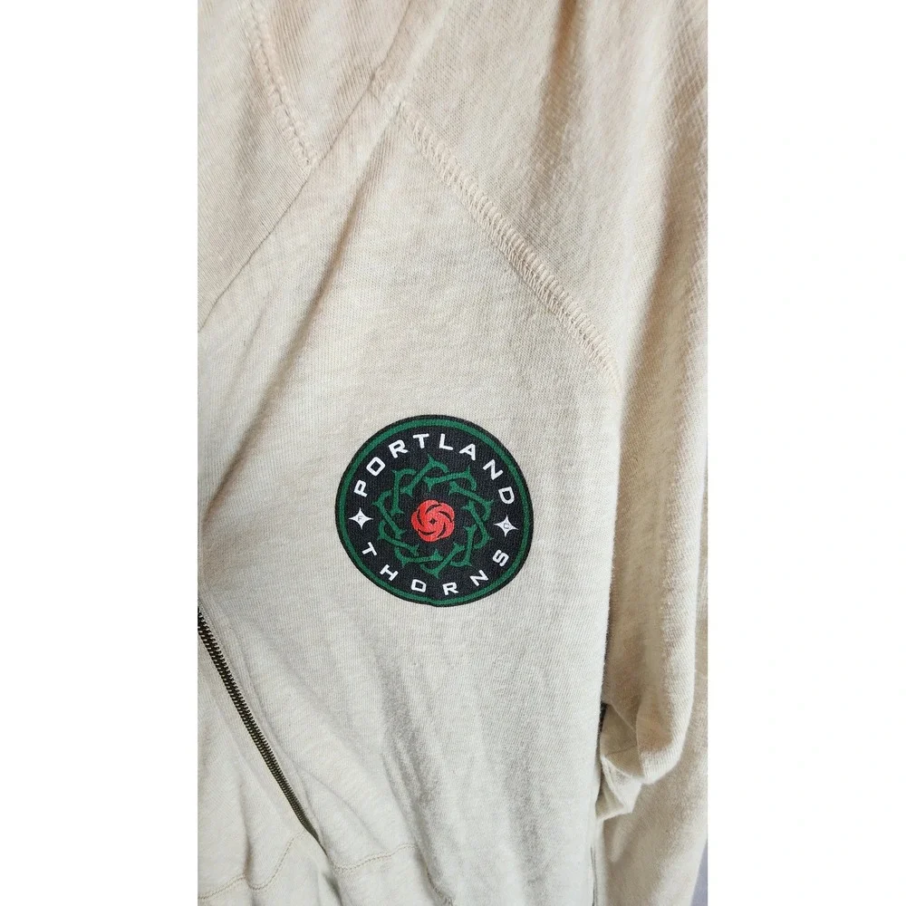 Nike Portland Thorns FC Gym Vintage Full Zip Hoodie Oatmeal Beige Womens Large